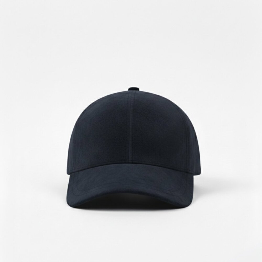 Midnight Blue Suede Baseball Cap | Unisex Navy Minimal Aesthetic | Quiet Luxury - Picture 2 of 3